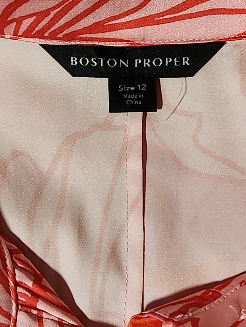 Boston Proper Sophia Blouse 12 Pink Floral Silk Charmeuse Button Up Top EUC - Picture 8 of 11